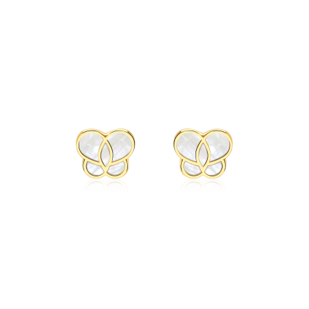 Pendientes Oro 18 k y nácar "Farfalle"