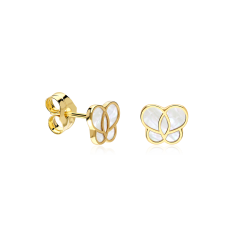 Pendientes Oro 18 k y nácar "Farfalle"