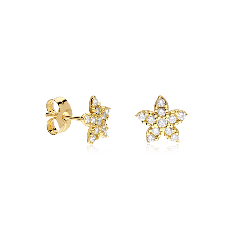 Pendientes Oro 18k y circonitas "Etoile"
