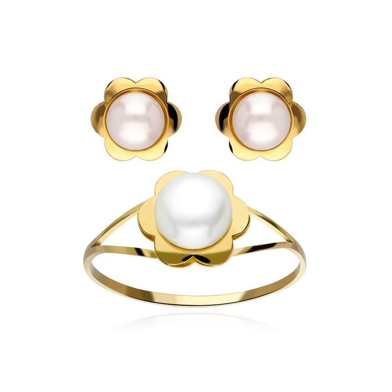 Conjunto Oro 18 k y Perlas cultivadas "Badesi"