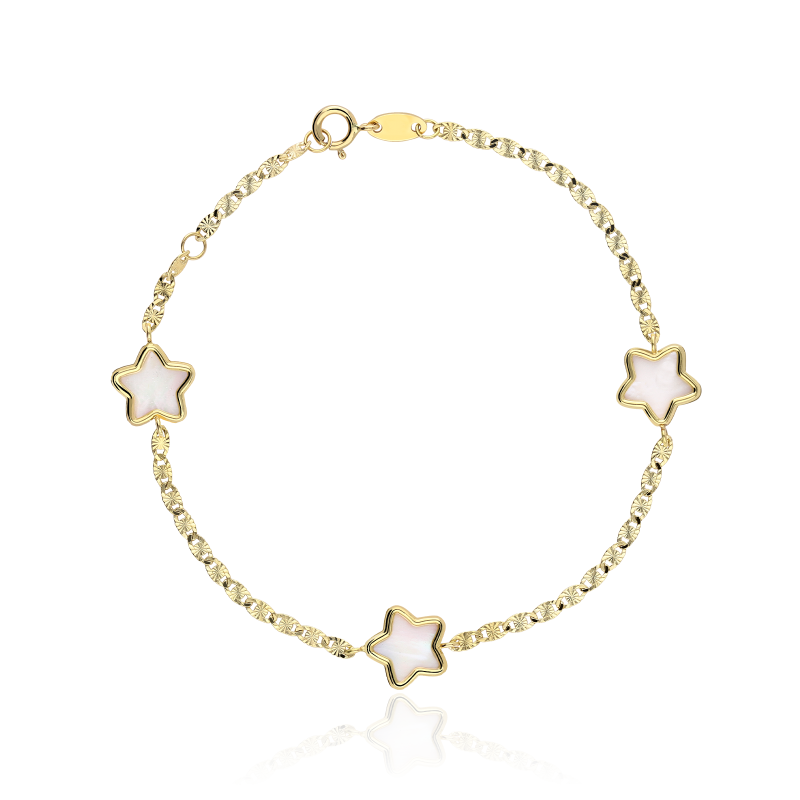 Pulsera Oro 18 k y Nácar "Holy"