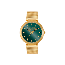 Reloj Tous Mujer S-Mesh Mirror Acero Dorado Esfera Verde 3000142600
