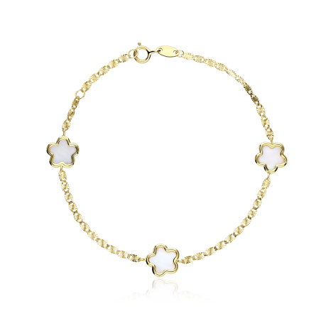 Pulsera Oro 18k y Nácar 16cm "Pétale"