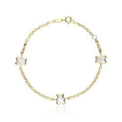 Pulsera Oro 18 k y Nácar "Lully Bear"