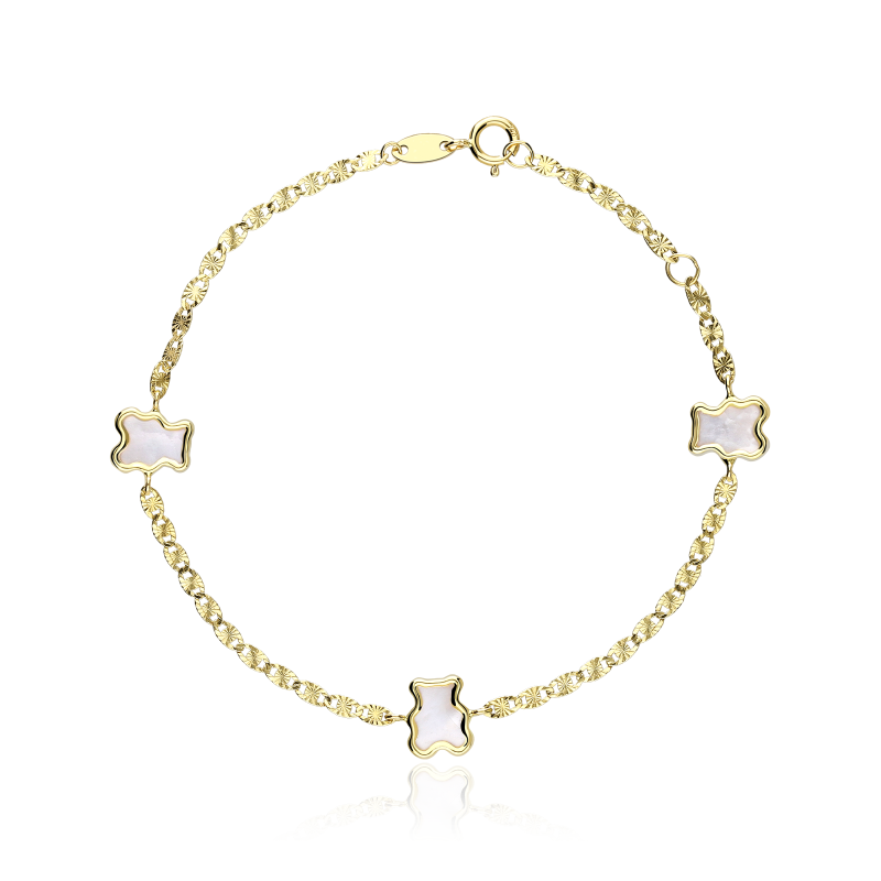 Pulsera Oro 18 k y Nácar "Lully Bear"