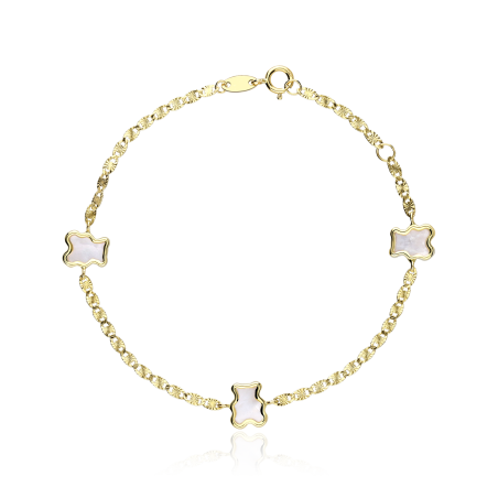 Pulsera Oro 18 k y Nácar "Lully Bear"