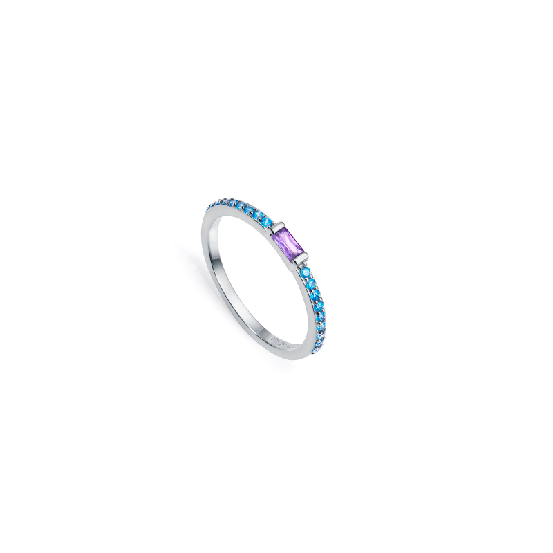 Anillo Viceroy Mujer Plata de Ley Circonita Azul y Morada 13173A010-33