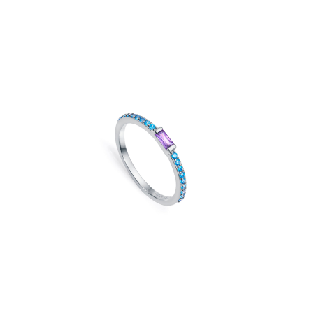Anillo Viceroy Mujer Plata de Ley Circonita Azul y Morada 13173A010-33