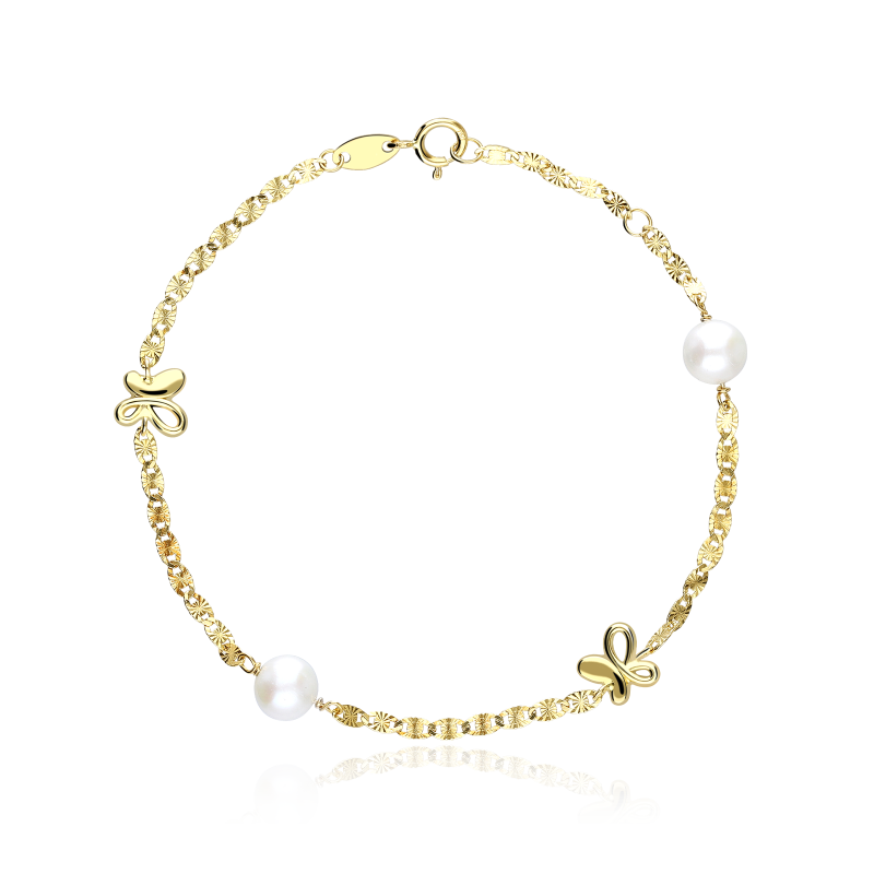 Pulsera Oro 18 k y Perlas cultivadas 16cm "Spirit"