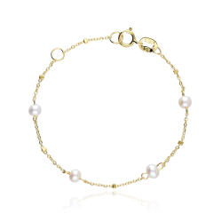 Pulsera Oro 18k y perlas 14cm  Oto  o 