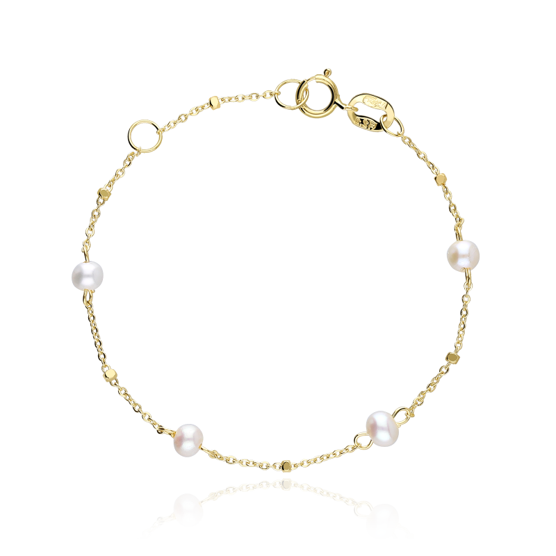 Pulsera Oro 18k y perlas 14cm "Otoño"