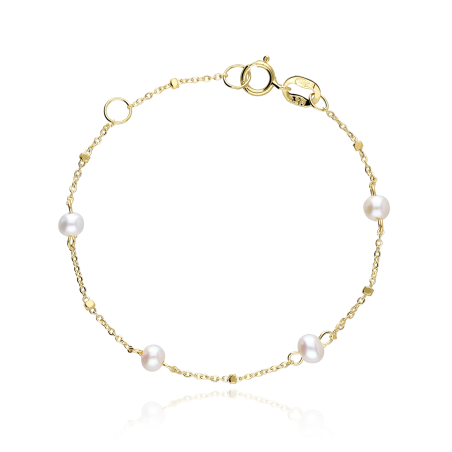 Pulsera Oro 18k y perlas 14cm "Otoño"