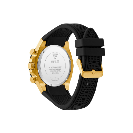 Reloj Guess Hombre D1 Esfera Negra y Dorada GW0902G1