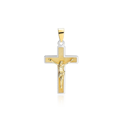 Colgante Cruz Oro 18k Bicolor "Bautista"