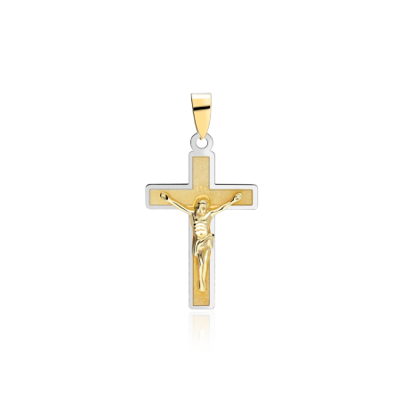 Colgante Cruz Oro 18k Bicolor "Bautista"
