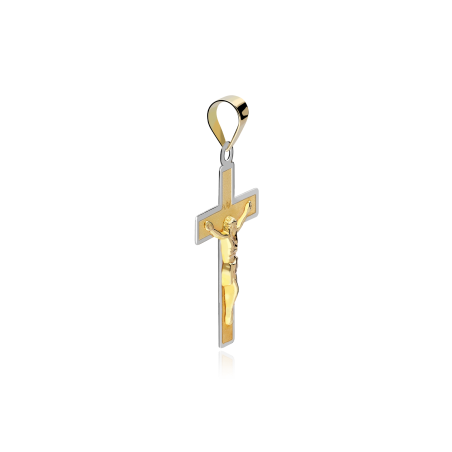 Colgante Cruz Oro 18k Bicolor "Bautista"