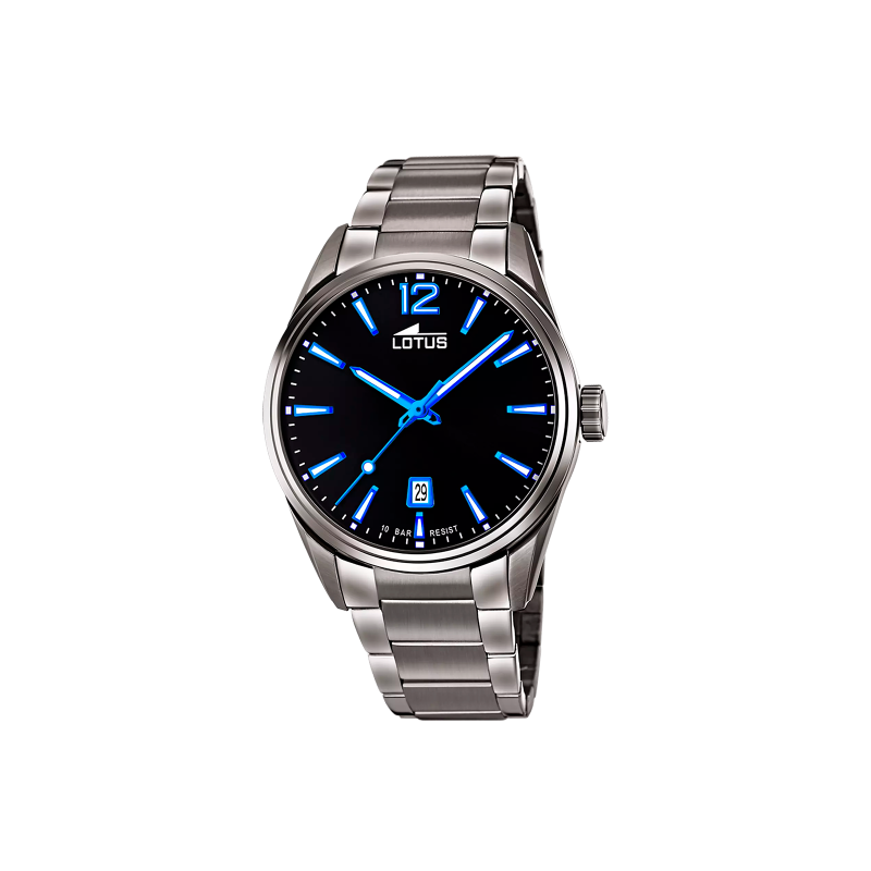 Reloj Lotus Hombre Chrono Acero Esfera Negra 18684/6