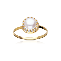 ANILLO "DUBBO" ORO 18K Y PERLA CULTIVADA