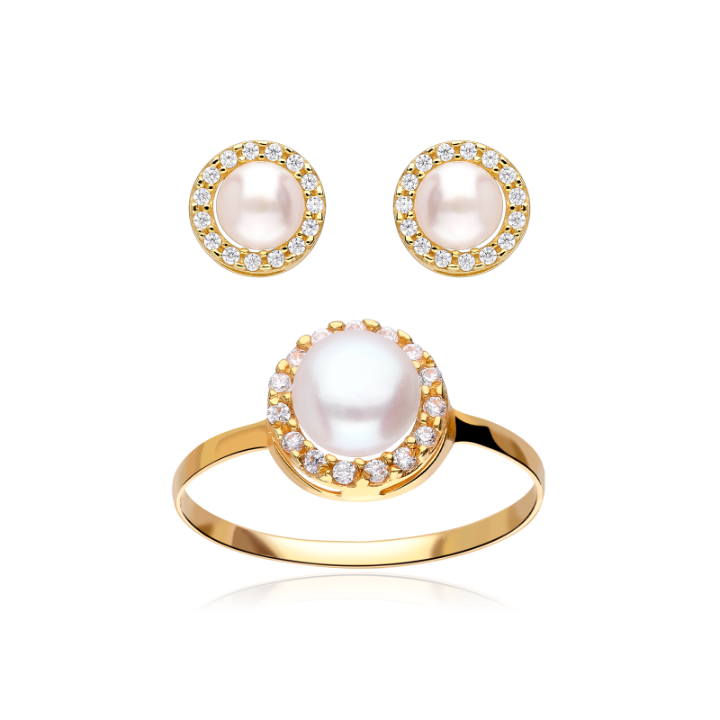 CONJUNTO "DUBBO" ORO 18K Y PERLAS CULTIVADAS