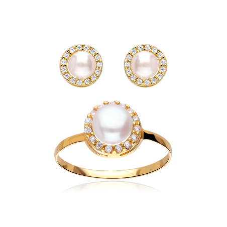 CONJUNTO "DUBBO" ORO 18K Y PERLAS CULTIVADAS
