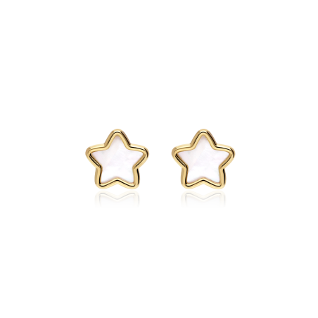 Pendientes Oro 18k y nácar "Holy"