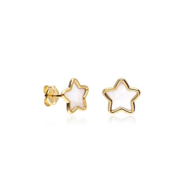 Pendientes Oro 18k y nácar "Holy"