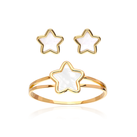 CONJUNTO "HOLY" ORO 18K Y NÁCAR