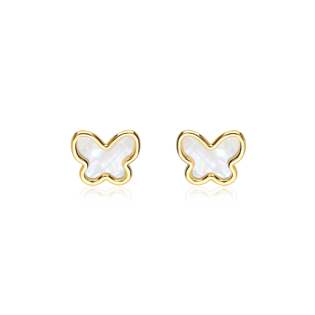 Pendientes Oro 18k y nácar "Nacre"