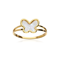 ANILLO "NACRE" MARIPOSA ORO 18K Y NÁCAR NATURAL