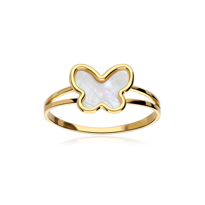 ANILLO "NACRE" MARIPOSA ORO 18K Y NÁCAR NATURAL