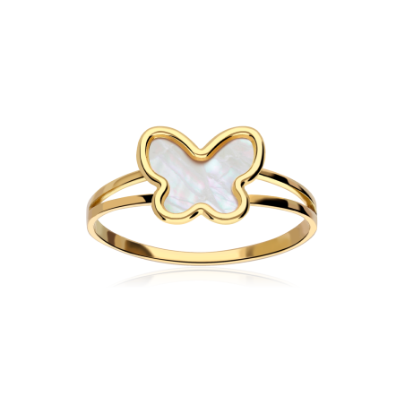 ANILLO "NACRE" MARIPOSA ORO 18K Y NÁCAR NATURAL