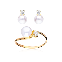 CONJUNTO  BREST  ORO 18K PERLAS CULTIVADAS