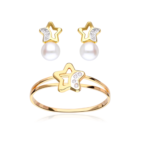Conjunto "Astros" Oro 18k y Perlas Cultivadas