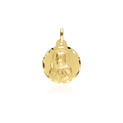 Medalla Oro 18k 16mm "Corazón de Jesús"
