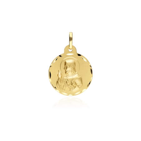 Medalla Oro 18k 16mm "Corazón de Jesús"