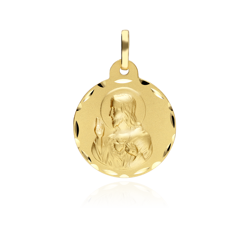 Medalla Oro 18k 22mm "Corazón de Jesús"