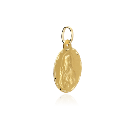 Medalla Oro 18k 18mm "Corazón de Jesús"