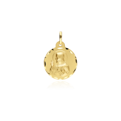 Medalla Oro 18k 14mm "Corazón de Jesús"