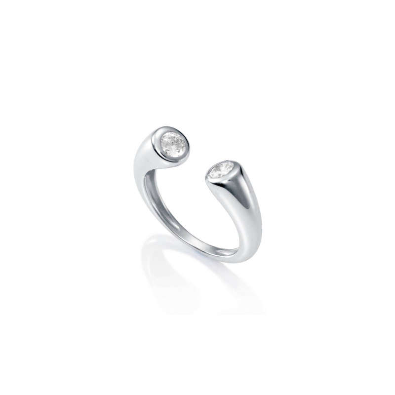 Anillo Viceroy Mujer Plata Abierto Doble Circonita 7107A0