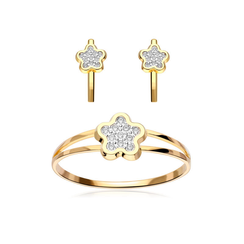 Conjunto "Camila" oro 18k con circonitas