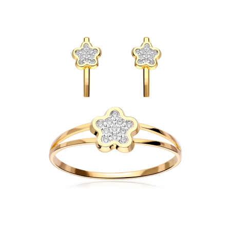 Conjunto "Camila" oro 18k con circonitas