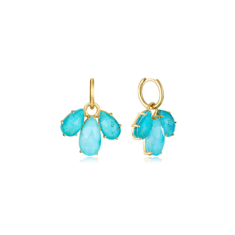 Pendientes Viceroy Mujer PLata Baño Oro Turquesa 13191E100-93