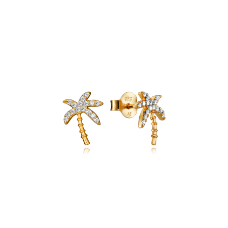 Pendientes Viceroy Mujer Plata Baño Oro Palmera 61077E100-08