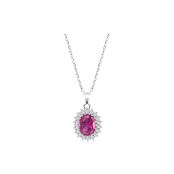 Collar Lotus Silver Mujer Plata y Circonita Roja LP3459-1/4