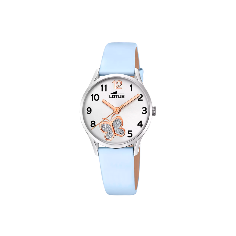 Reloj Lotus Niña Esfera Blanca Mariposa y Circonitas 18406/G