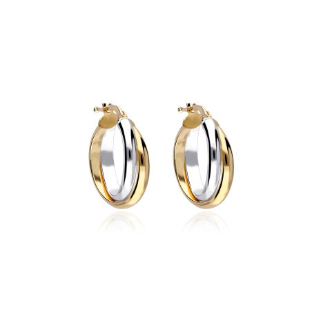 Pendientes Oro Bicolor Aros 15mm "Bicora"