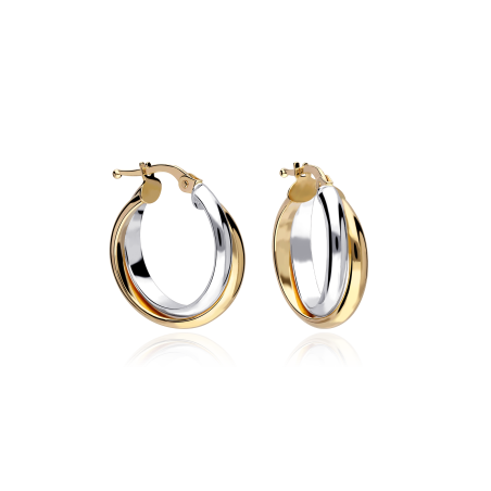 Pendientes Oro Bicolor Aros 15mm "Bicora"