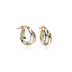 Pendientes Oro Bicolor Aros 10mm "Bicora"