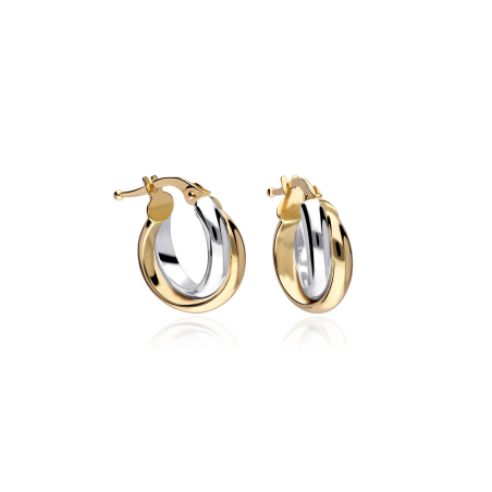 Pendientes Oro Bicolor Aros 10mm "Bicora"