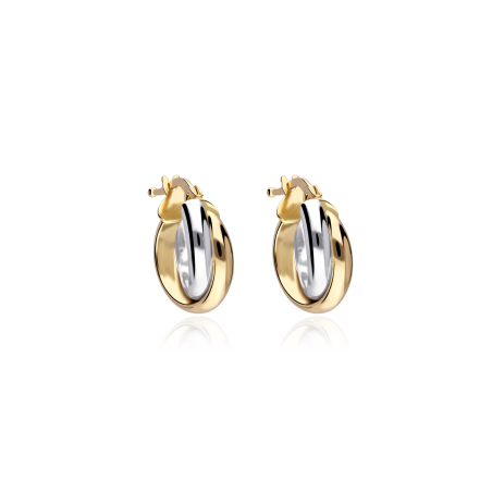 Pendientes Oro Bicolor Aros 10mm "Bicora"